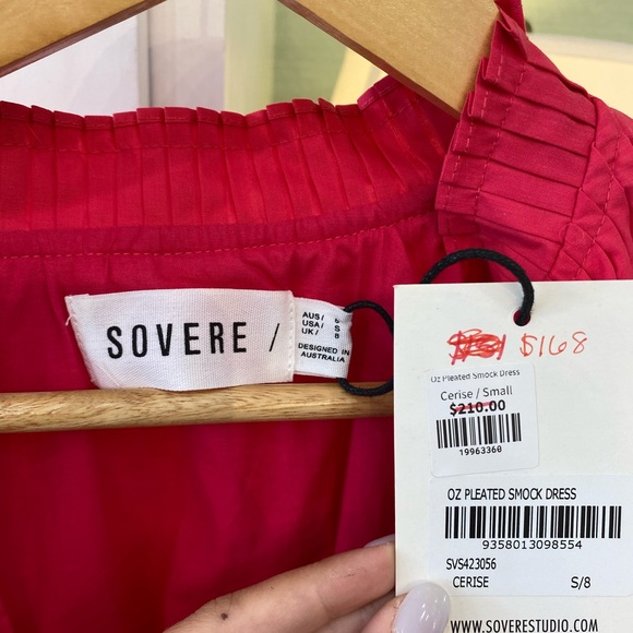 NWT Sovere Oz Pleated Smock Dress - Cerise - Picture 4 of 4